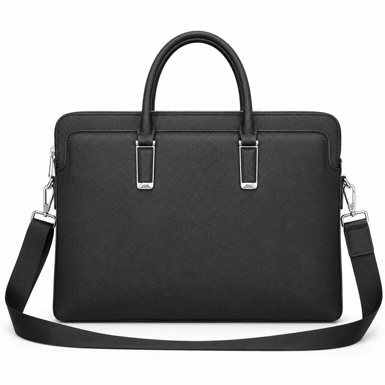 Luxury Tote Bags With Zipper - Classic Mens Top Handle Bags Black