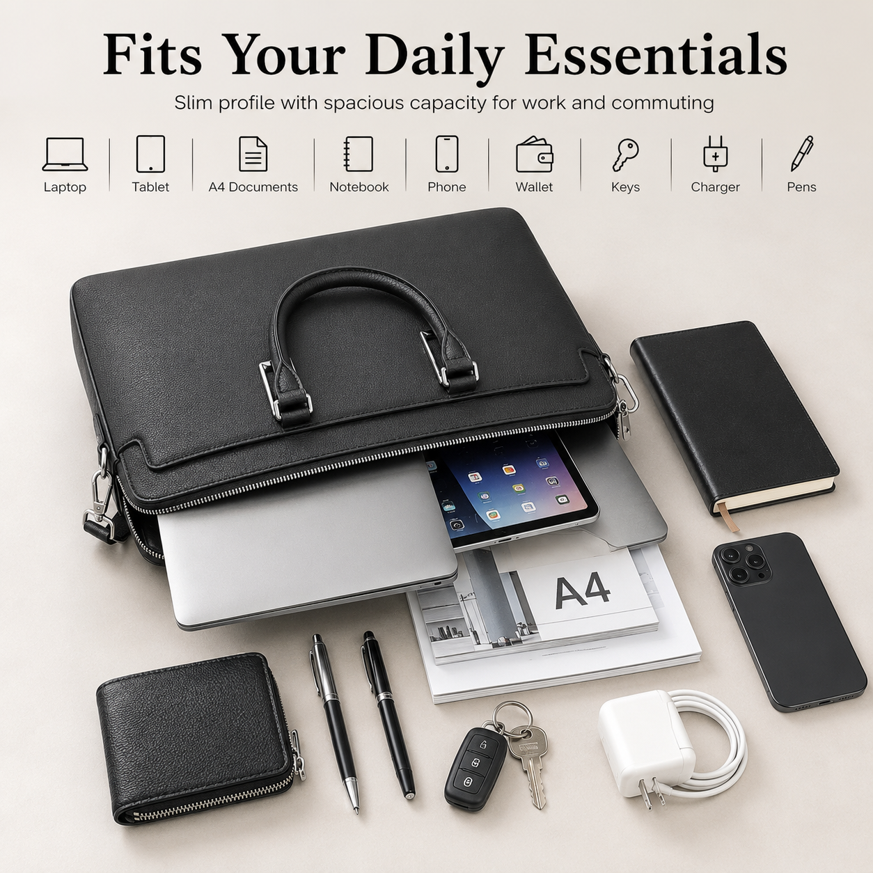 Classic Mens Top Handle Bags B - Luxury Tote Bags With Zipper のレビューと価格