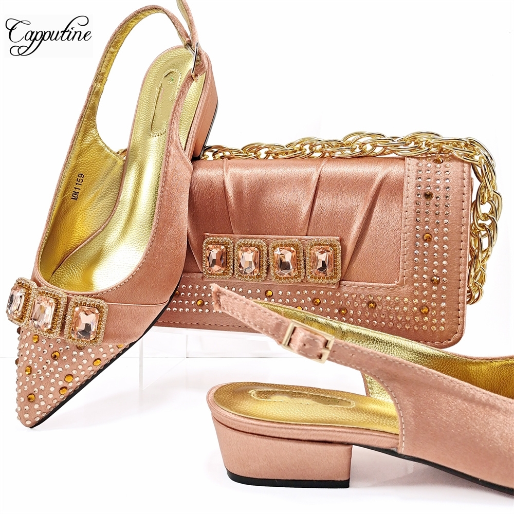 Peach Women Shoes And Bag Set  - Luxury Bags And Shoes のレビューと価格