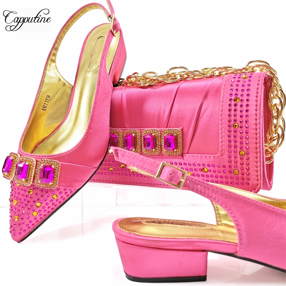 Peach Women Shoes And Bag Set  - Luxury Bags And Shoes のレビューと価格