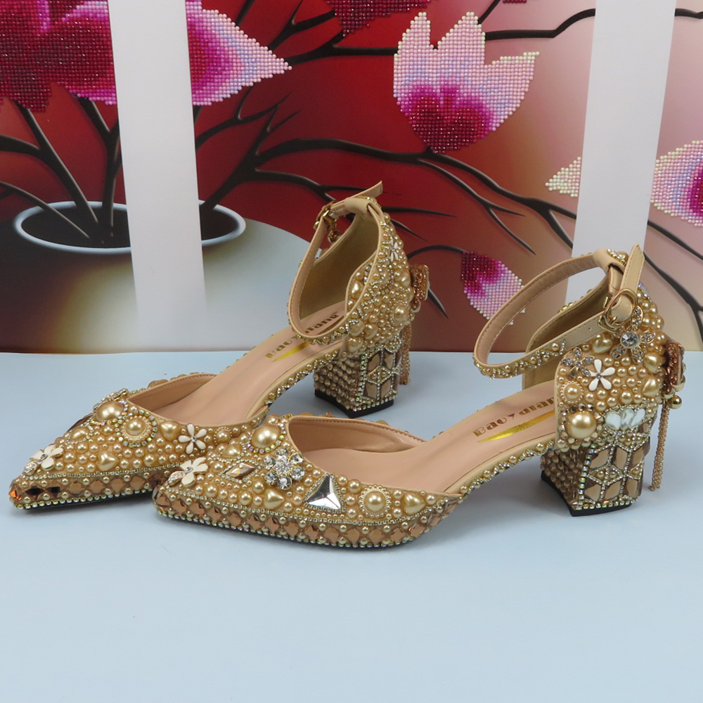 Luxury Champagne Golden Crysta - Luxury Bags And Shoes のレビューと価格