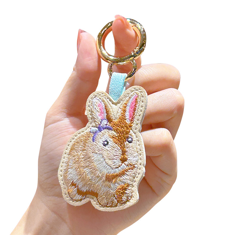 Embroidery Keychain Cute Rabbi - Luxury Xmas Bags のレビューと価格