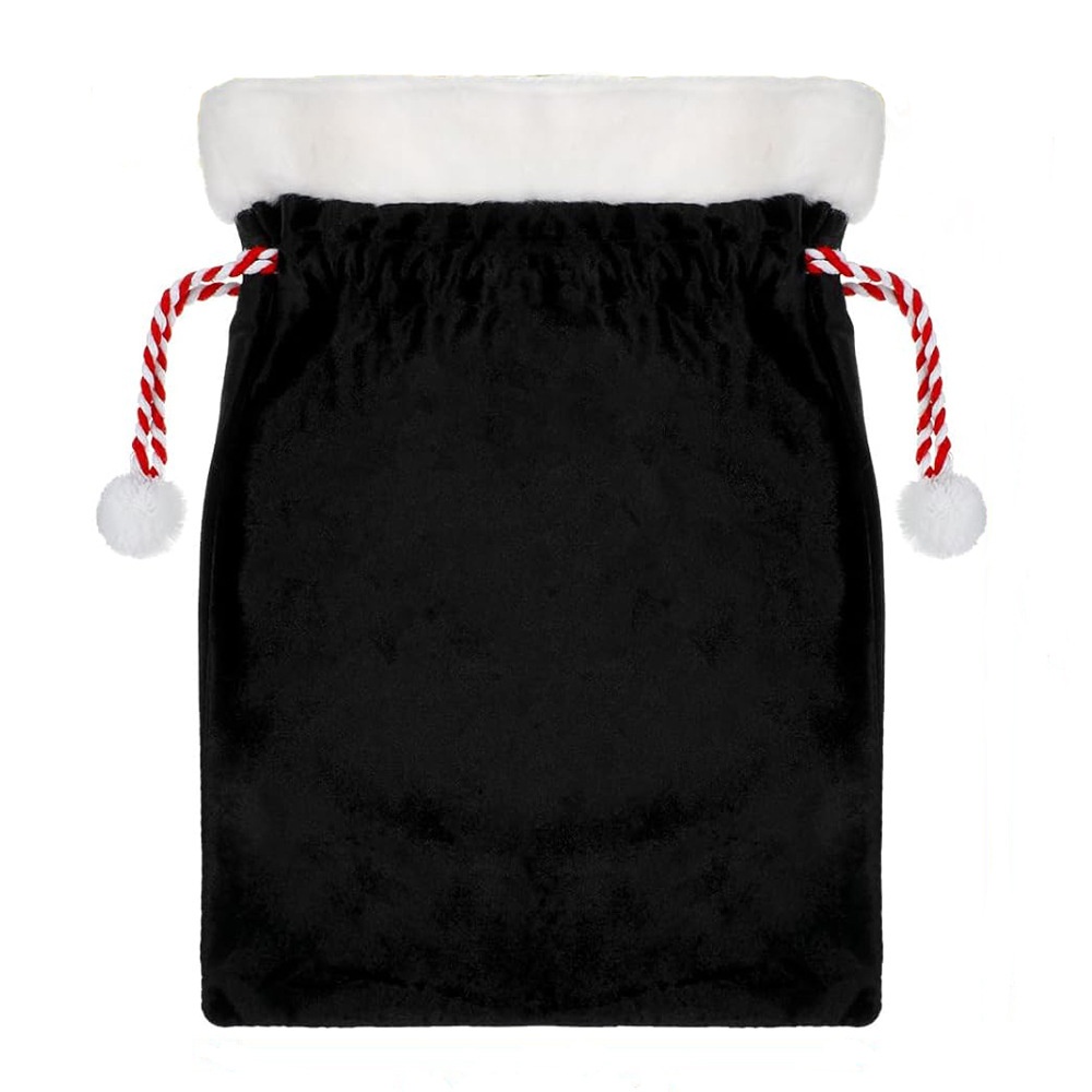 Black Santa Sack Bag Faux Fur  - Luxury Xmas Bags のレビューと価格