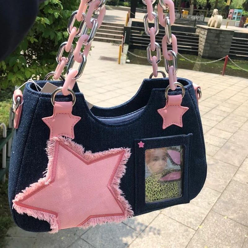 Denim Women Underarm Shopper T - Luxury Tote Bags With Zipper のレビューと価格